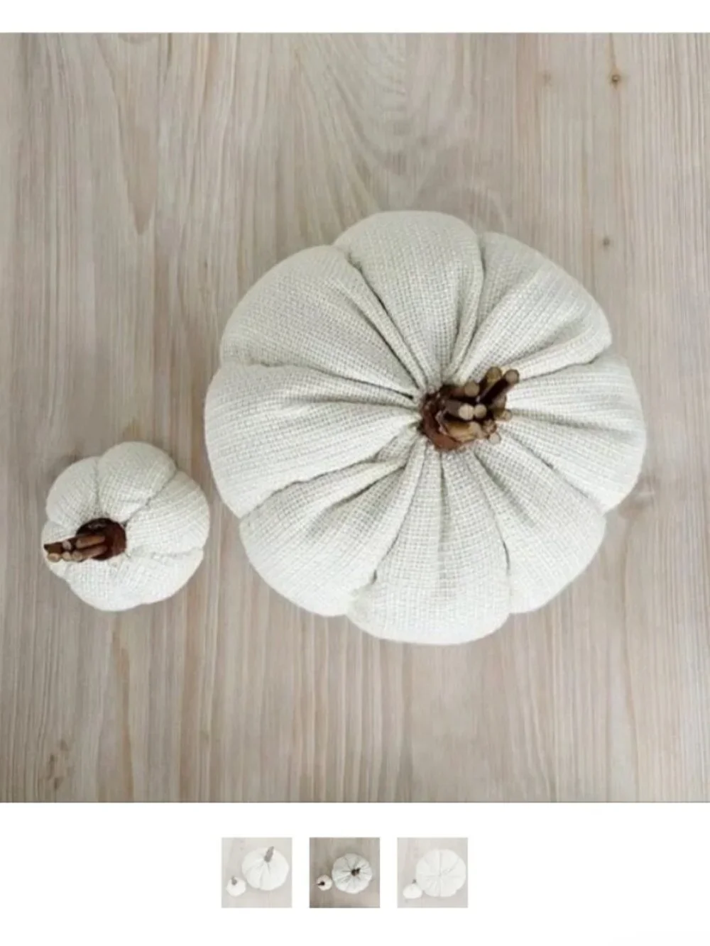 Cream Knit Pumpkin Set Large & Mini Fall Harvest Decor